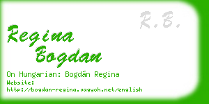 regina bogdan business card